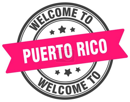 Welcome to Puerto Rico stamp. Puerto Rico round sign isolated on white background