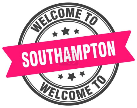 Bienvenidos al sello de Southampton. Signo redondo de Southampton aislado sobre fondo blanco