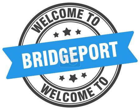 Welcome to Bridgeport stamp. Bridgeport round sign isolated on white background