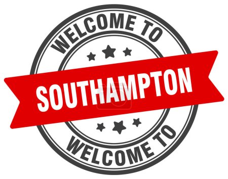 Welcome to Southampton stamp. Southampton round sign isolated on white background