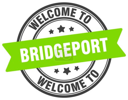 Welcome to Bridgeport stamp. Bridgeport round sign isolated on white background