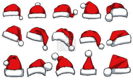 Santa hat element accessories vector illustration