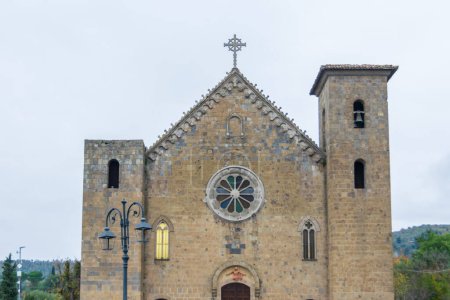 Photo for Bolsena, Italy: Church of San Salvatore with Medieval Bell Tower - Royalty Free Image