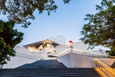 Photo for The architectural landscape of Tainan Art Museum 2 BLDG in Taiwan, Asia. It was designed and completed by a Japanese architect. - Royalty Free Image