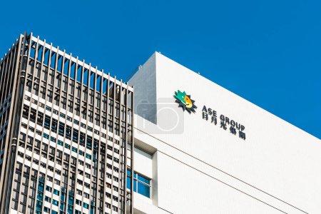 Photo for View of the ASE Group building in Kaohsiung, Taiwan. it's a provider of independent semiconductor assembling and test manufacturing services. - Royalty Free Image