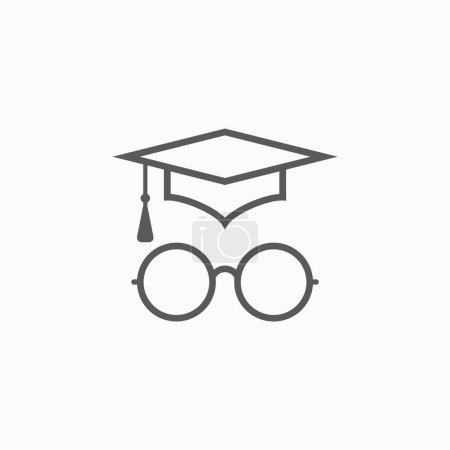 Illustration for Graduation cap icon, education cap vector illustration - Royalty Free Image