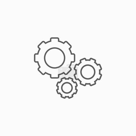 Illustration for Gears icon, gear vector - Royalty Free Image