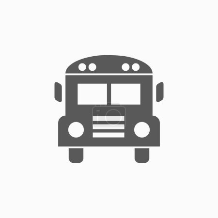 Téléchargez les illustrations : Illustration vectorielle d'icône d'autobus scolaire - en licence libre de droit