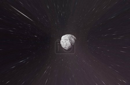 Téléchargez les photos : Petit espace de distorsion d'astéroïde dans l'univers - en image libre de droit