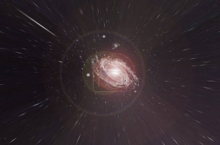 Téléchargez les photos : Belle galaxie lumière années-lumière loin distordant l'espace-temps en haute résolution - en image libre de droit