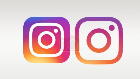 Téléchargez les photos : Icônes instagram originales sur fond gris - en image libre de droit
