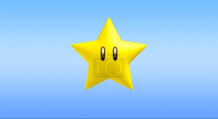Photo for Super mario bros star on blue background - Royalty Free Image