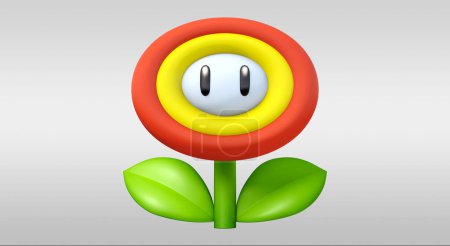 Téléchargez les photos : Fleur qui mange super mario bros en 3d sur fond blanc - en image libre de droit