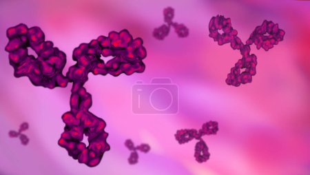 Téléchargez les photos : Anticorps flottant dans le plasma humain, neutraliser les bactéries pathogènes et les virus - en image libre de droit