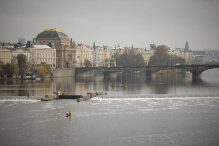 Photo for Prague historical downtown city fragments around Charles bridge - Royalty Free Image