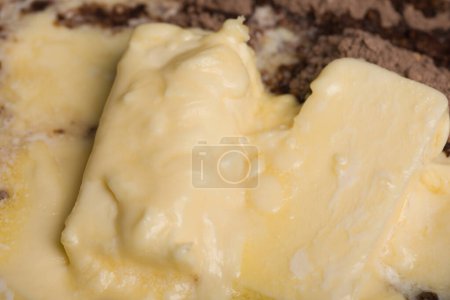 Photo for Making of dough for traditional unbaked christmas sweets "bee hives" - Royalty Free Image