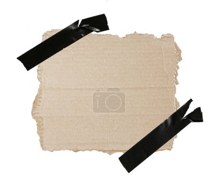 Foto de Kraft papel corrugado aislado sobre fondo blanco - Imagen libre de derechos