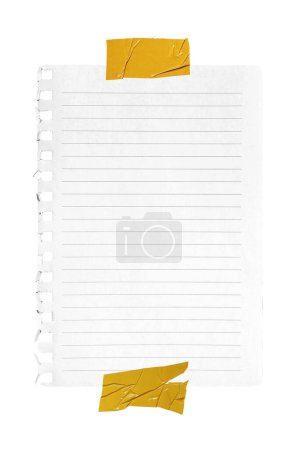 Foto de Papel cuaderno rayado aislado sobre fondo blanco - Imagen libre de derechos
