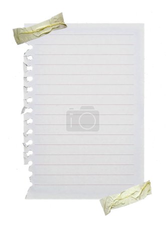 Foto de Papel cuaderno rayado aislado sobre fondo blanco - Imagen libre de derechos