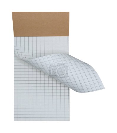 Cuadernos de papel laminado para trabajos de oficina aislados sobre fondo blanco