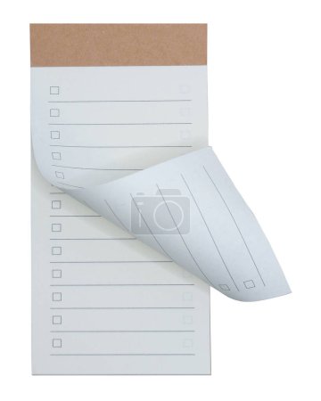 Cuadernos de papel laminado para trabajos de oficina aislados sobre fondo blanco