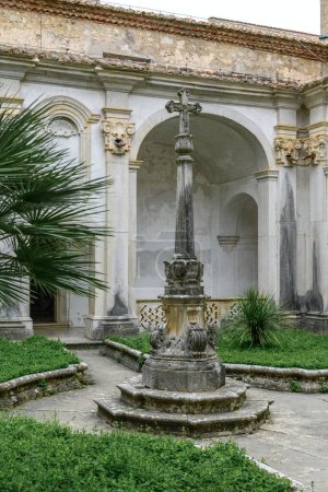 Photo for Main cloister of Certosa of The Certosa di Padula well known as Padula Charterhouse is a monastery in the province of Salerno in Campania, Italy - Royalty Free Image