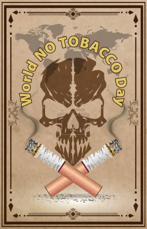 Ilustración de Día Mundial Sin Tabaco Concepto Vector Dejar de Fumar - Imagen libre de derechos