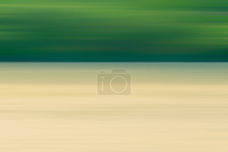 Photo for Cream and green horizontal stripes, abstract blurry background. Web banner. - Royalty Free Image