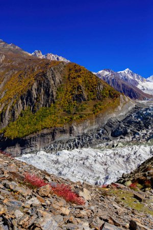 Téléchargez les photos : Glacier Minapin gros plan, montagne Rakaposhi, Gilgit, Pakistan - en image libre de droit