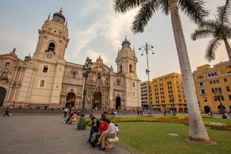 Photo for Cathedral of Lima at Plaza de Armas in the historical center of Lima, Peru - Royalty Free Image