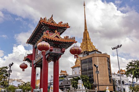 Téléchargez les photos : Portail de Chine à Chinatown à Bangkok, Thaïlande - en image libre de droit