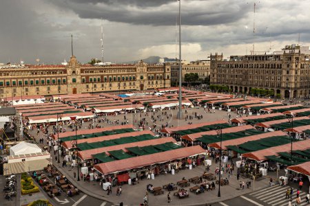 Photo for Zcalo central square in Mexico city, market in the center of Mexico - Royalty Free Image