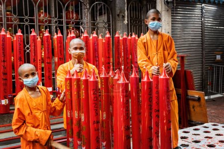 Photo for Traditional Chinese New year candles in Chinatown, Bangkok - Royalty Free Image
