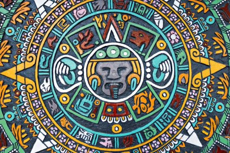 Téléchargez les photos : Mayan calendar colorful background - en image libre de droit