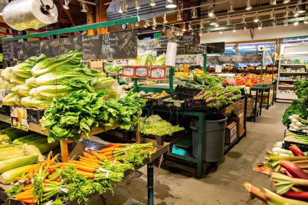 Foto de Mercado público de comestibles en Granville Island Vancouver Canadá - Imagen libre de derechos
