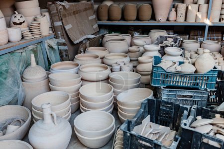Variety of pottery products in the pottery shop in Manama Bahrain