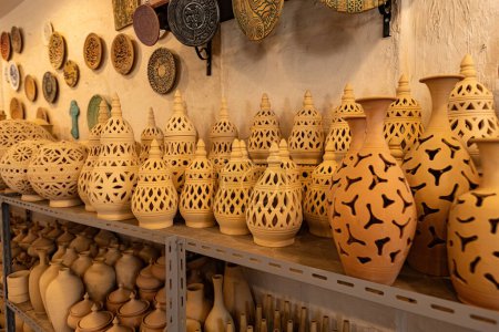 Variety of pottery products in the pottery shop in Manama Bahrain