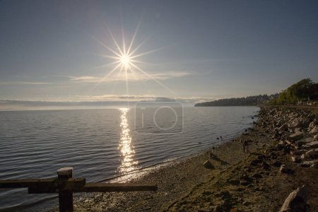 Coucher de soleil sur la côte du Pacifique en Colombie-Britannique Canada