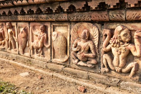 Ancient bas reliefs at Paharpur Buddhist Vihara Museum Unesco Heritage site in Joypurhat Bangladesh