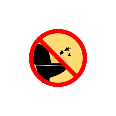 Ilustración de Prohibido tirar papel al icono del inodoro se puede utilizar para la web, logotipo, aplicación móvil, interfaz de usuario, icono de color UX - Imagen libre de derechos