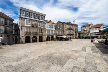 Photo for View of the main square of the medieval town of Ribadavia, Ourense, Galicia in Spain - Royalty Free Image