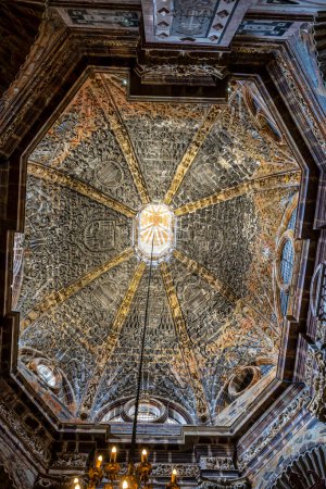 Photo for Interior of the cathedral of Santiago de Compostela, Galicia in Spain. The final destination for pilgrims walking along the world famous camino de santiago - Royalty Free Image
