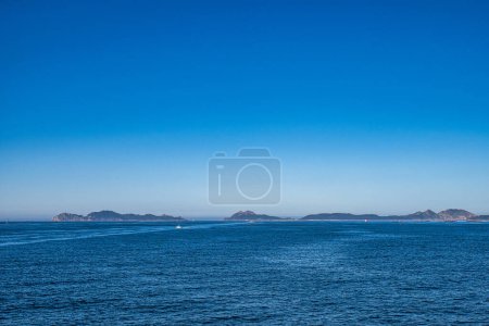 Photo for Cies Islands, Illas Cies are a Spanish archipelago located in the Vigo estuary, formed by three islands: Norte or Monteagudo, Del Medio or do Faro and Sur or San Martin. - Royalty Free Image