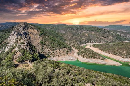 Landscape view around Salto del Gitano in Monfrague National Park. Caceres, Extremadura, Spain.