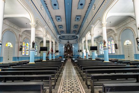 Photo for Interior of Igreja Matriz Sao Virgilio Church at Nova Trento, Santa Catarina in Brazil - Royalty Free Image