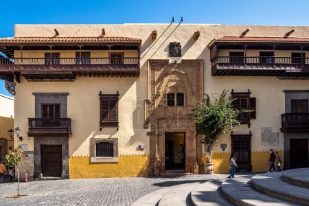 Foto de Gran Canaria, España - 22 de febrero de 2023: Museo histórico colonial, Casa de Colón, Casa Colón en Las Palmas, Gran Canaria, España en Europa - Imagen libre de derechos