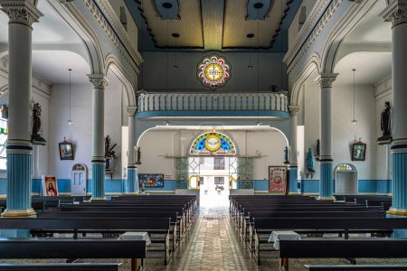 Photo for Interior of Igreja Matriz Sao Virgilio Church at Nova Trento, Santa Catarina in Brazil - Royalty Free Image