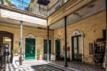 Photo for Buenos Aires, Argentina - Dec 16, 2023: The historic Pasaje de la Defensa is a popular stop for tourists in the bohemian barrio of San Telmo in Buenos Aires, Argentina, former home of Ezeiza family - Royalty Free Image