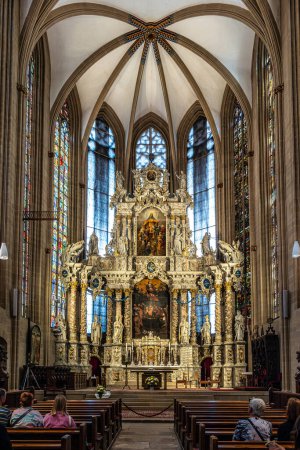 Téléchargez les photos : Erfurt, Allemagne - 13 mai 2023 : Intérieur de la cathédrale d'Erfurt et de la collégiale Sainte-Marie, Erfurt, Allemagne. Martin Luther a été ordonné dans la cathédrale en 1507 - en image libre de droit