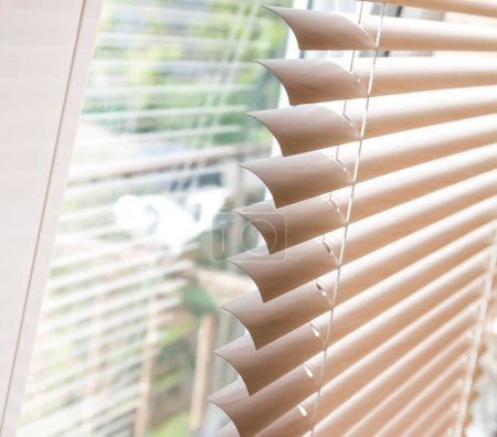 Photo for Window plastic blinds close up. - Royalty Free Image